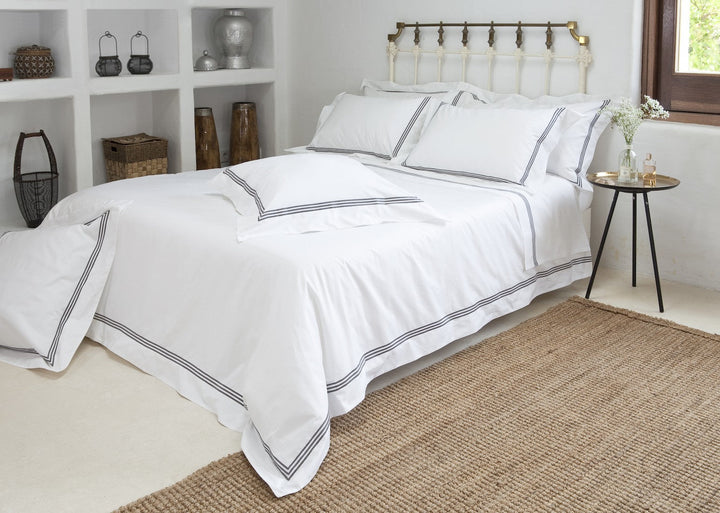 Tailored Standard Pillowcase Set White & Mink Elba - DEIA Living - Pillow Case