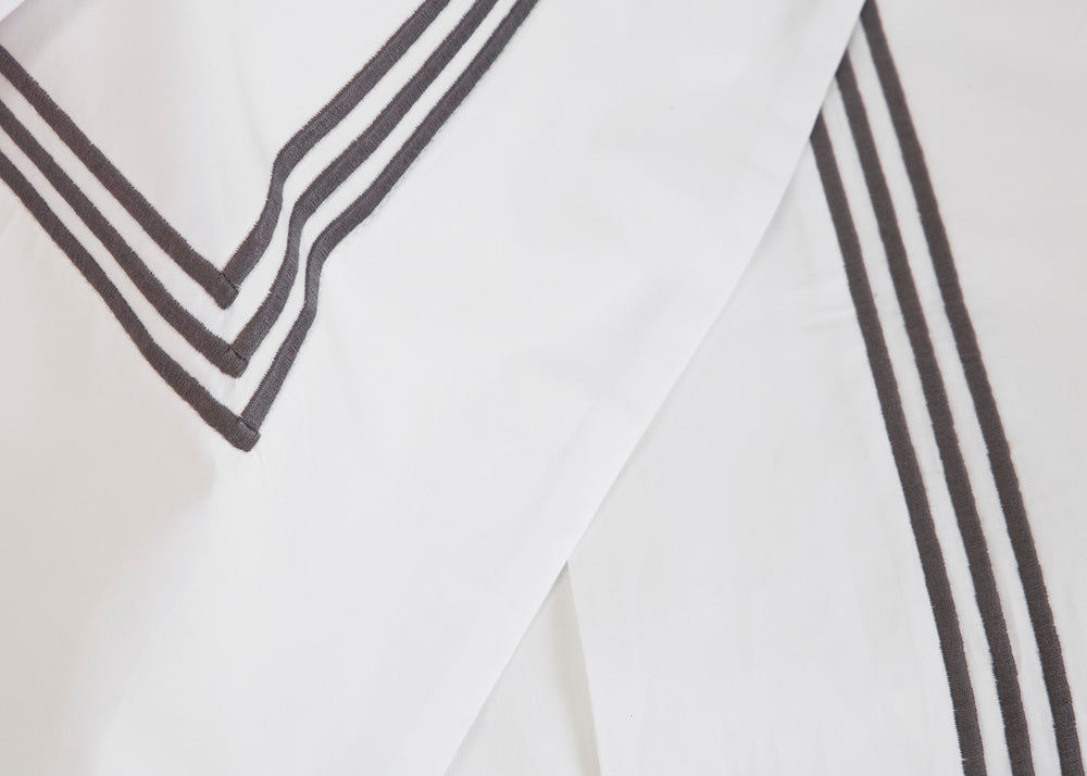 Super King Quilt Cover White & Mink Elba - DEIA Living - Duvet Cover