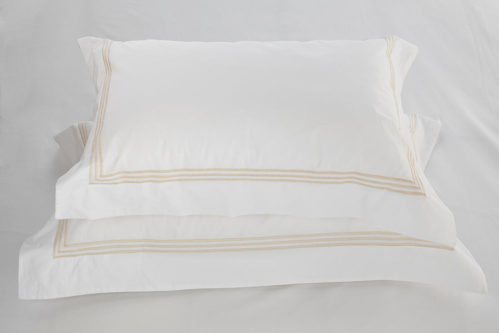 King Quilt Cover White & Almond Elba - DEIA Living - Duvet Cover