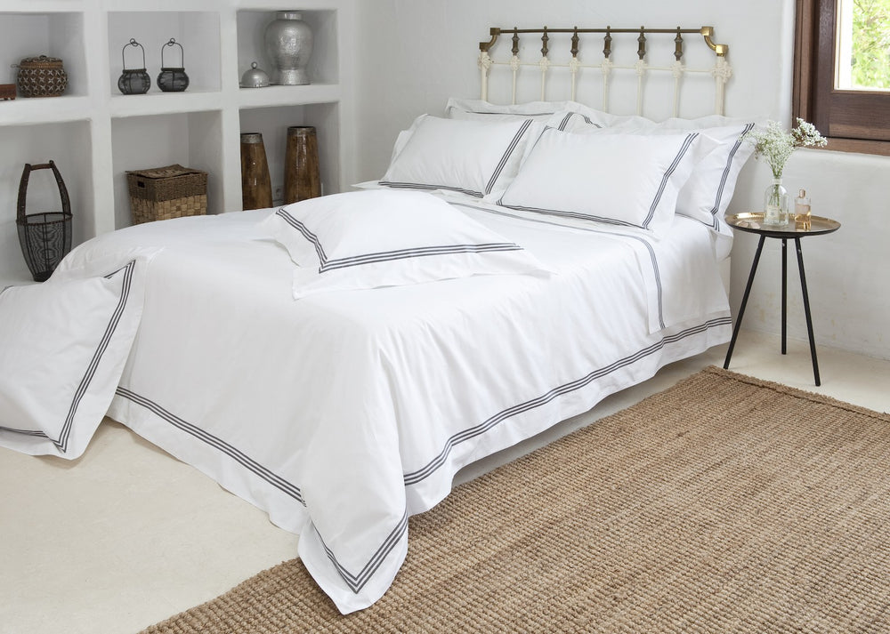 Queen Sheet Set White & Mink Elba - DEIA Living - Sheet Set