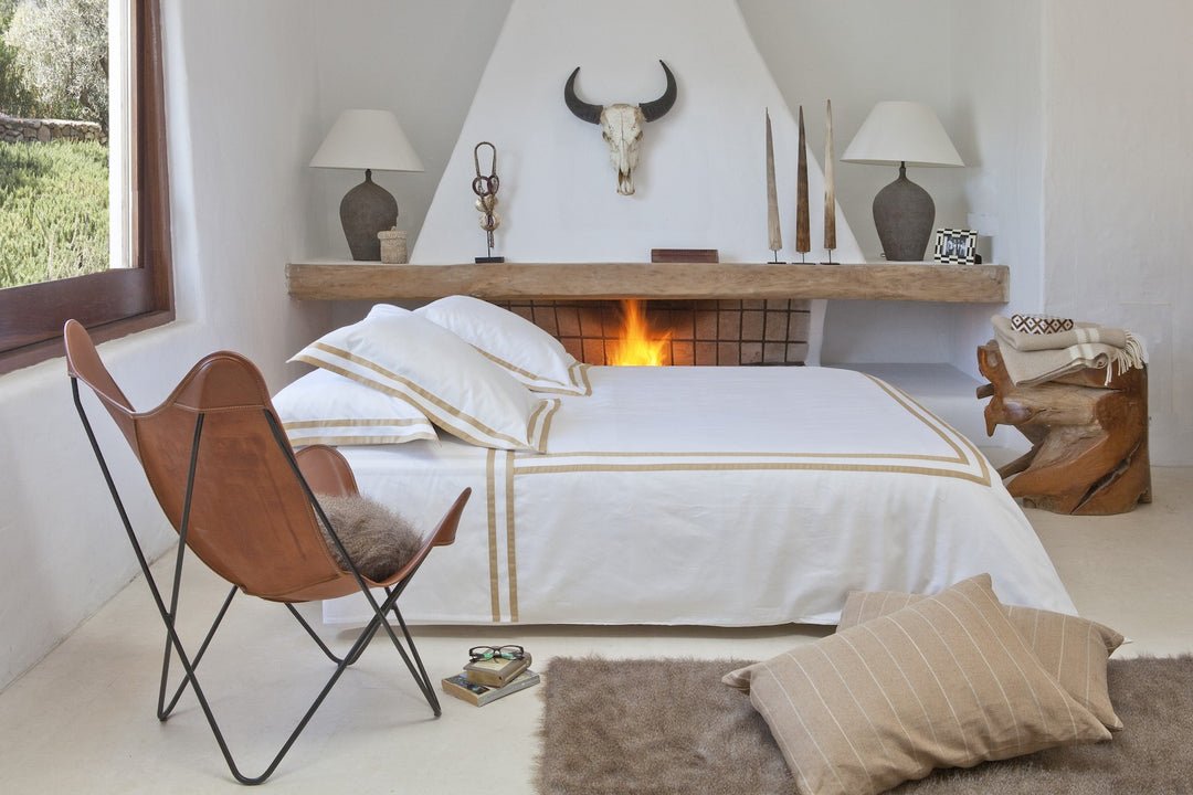 King Quilt Cover White & Honey Formentera - DEIA Living - Duvet Cover