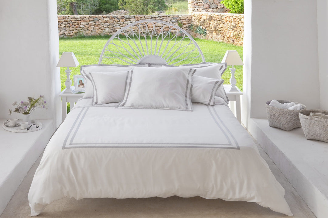 Queen Quilt Cover White & Ash Formentera - DEIA Living - Duvet Cover