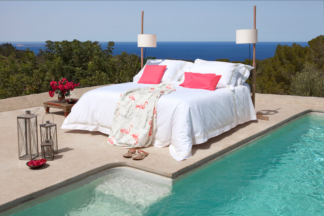 King Quilt Cover White & Almond Elba - DEIA Living - Duvet Cover