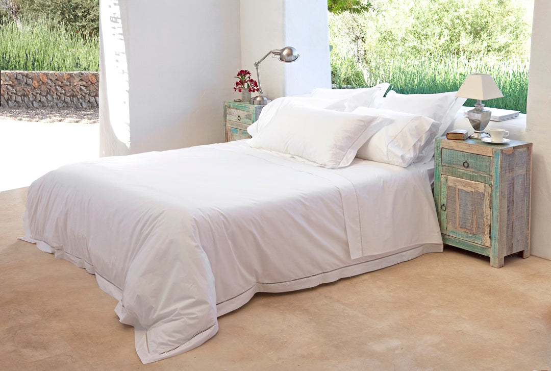 Super King Quilt Cover White Saria - DEIA Living - Duvet Cover