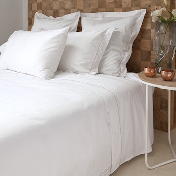 Super King Quilt Cover White & Caramel Tremiti - DEIA Living - Duvet Cover