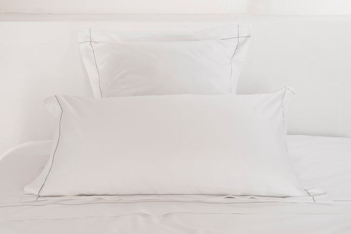 Super King Quilt Cover White & Stone Tremiti - DEIA Living - Duvet Cover