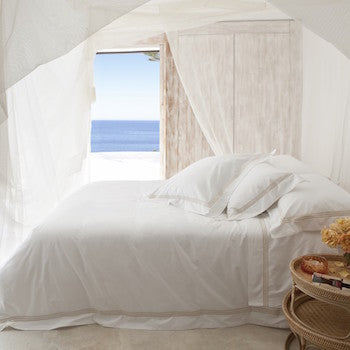 King Sheet Set White & Platinum Elba - DEIA Living - Sheet Set