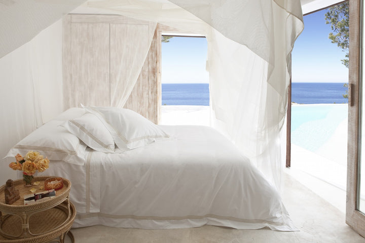 King Sheet Set White & Platinum Elba - DEIA Living - Sheet Set