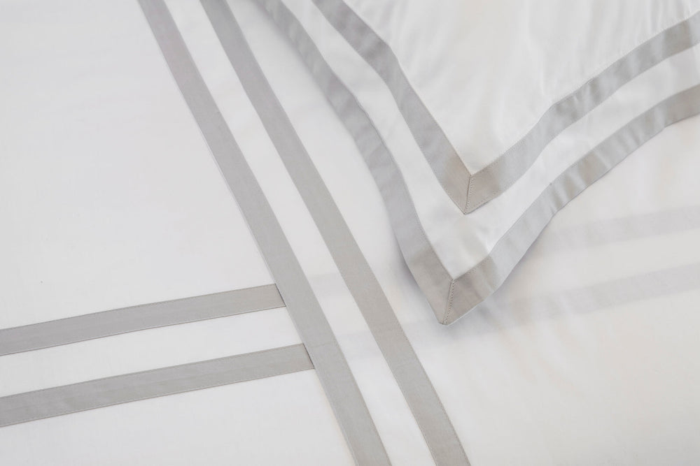 Tailored Standard Pillowcase Set White & Ash Formentera - DEIA Living - Pillow Case