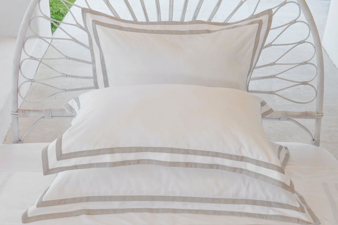 Tailored Standard Pillowcase Set White & Ash Formentera - DEIA Living - Pillow Case