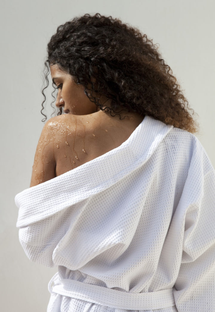 Waffle Robe Calvi White - S/M - DEIA Living - 