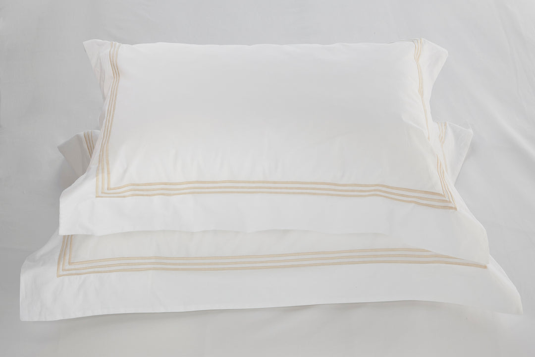 King Sheet Set White & Almond Elba - DEIA Living - Sheet Set