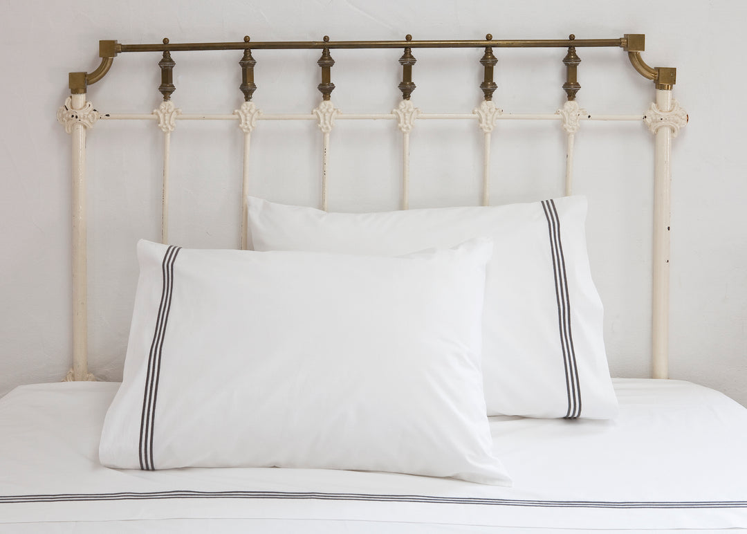 King Flat Sheet White & Mink Elba - DEIA Living - Flat Sheet