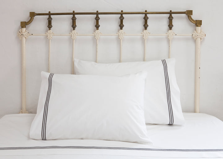 King Flat Sheet White & Mink Elba - DEIA Living - Flat Sheet