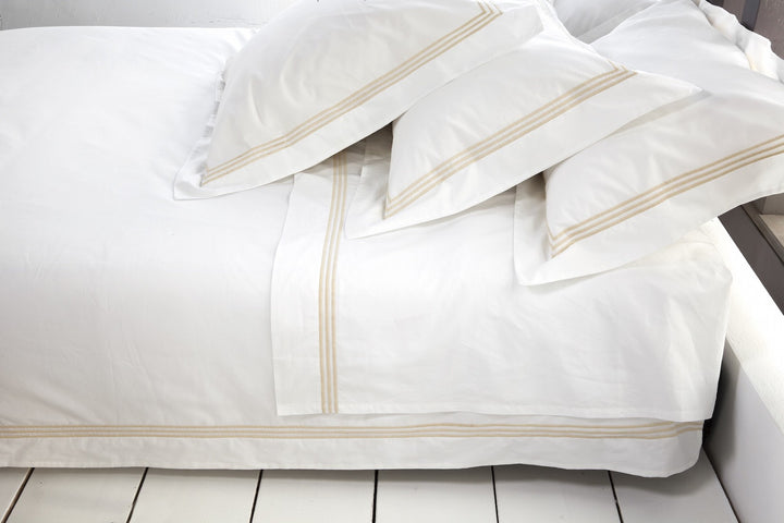 Tailored Standard Pillowcase White & Almond Elba - DEIA Living - Pillow Case