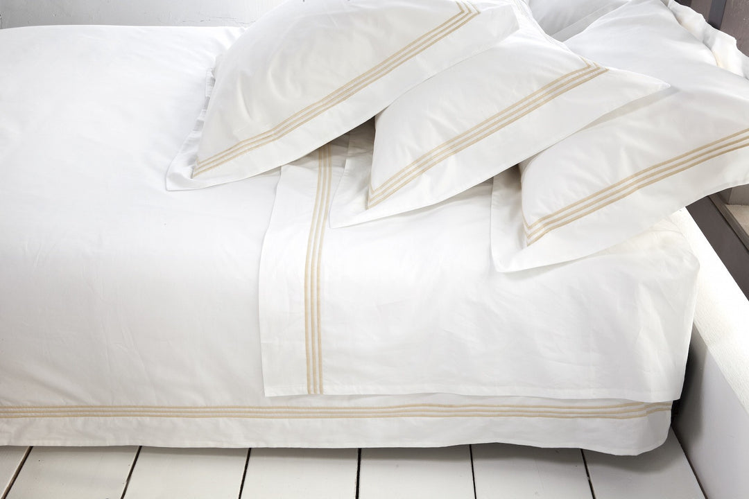 Double Sheet Set White & Almond Elba - DEIA Living - Sheet Set