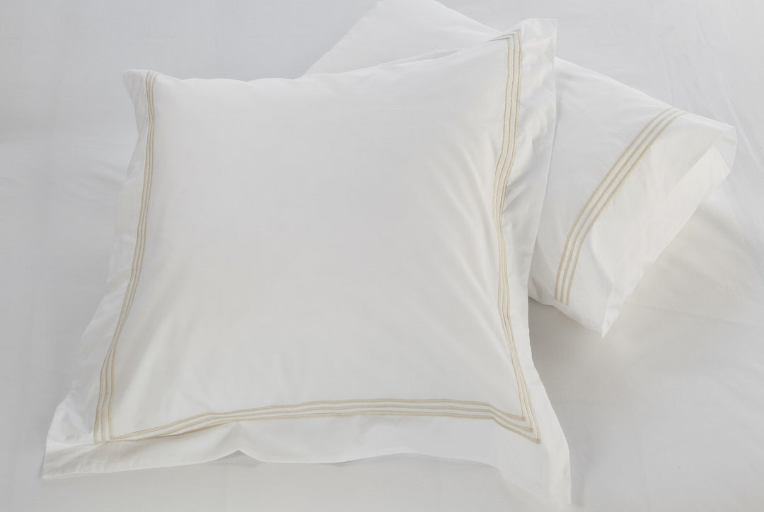 Tailored Standard Pillowcase White & Almond Elba - DEIA Living - Pillow Case