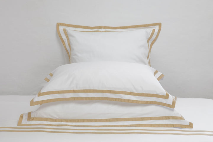 Tailored King Pillowcase White & Honey Formentera - DEIA Living - Pillow Case