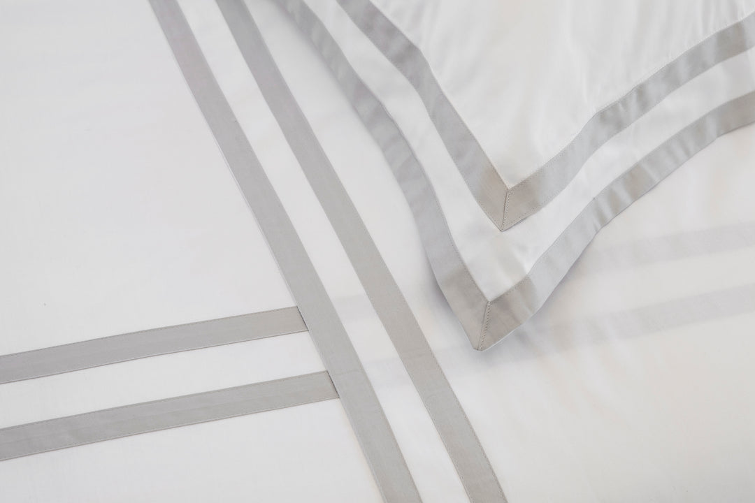 Queen Flat Sheet White & Ash Formentera - DEIA Living - Flat Sheet