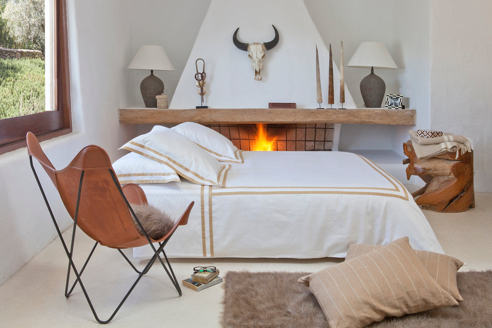 Standard Pillowcase Set White & Honey Formentera - DEIA Living - Pillow Case