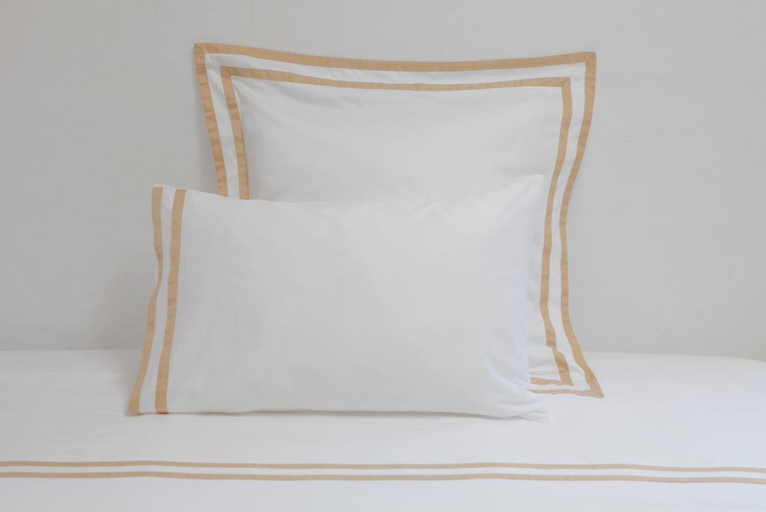 Standard Pillowcase Set White & Honey Formentera - DEIA Living - Pillow Case