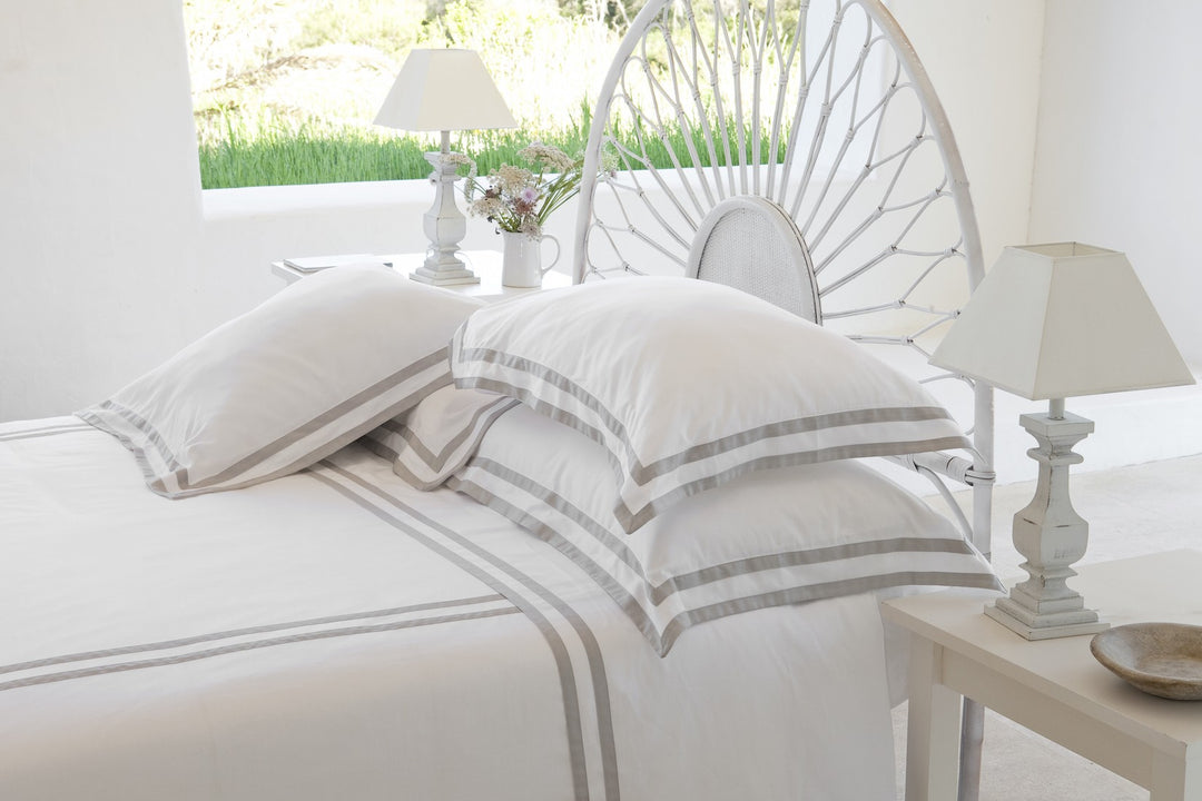 Tailored King Pillowcase White & Ash Formentera - DEIA Living - Pillow Case