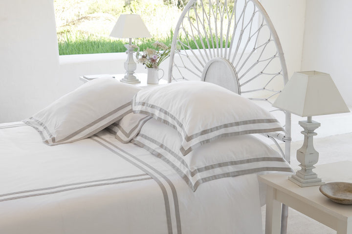 Queen Quilt Cover White & Ash Formentera - DEIA Living - Duvet Cover