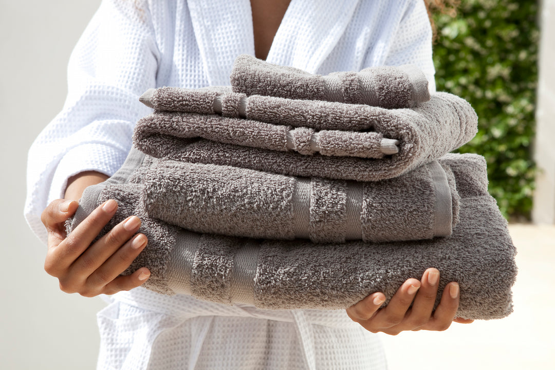 Hand Towel Set Pearl Grey - DEIA Living - Bath Towel