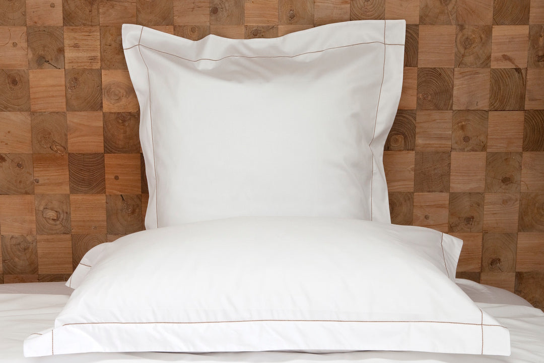 King Quilt Cover White & Caramel Tremiti - DEIA Living - Duvet Cover